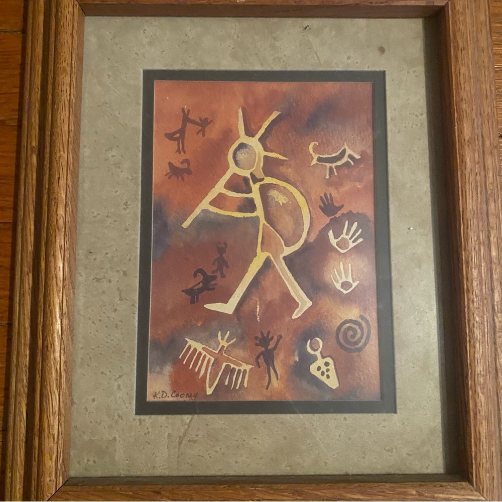 Katy Cooney Framed Tribal Art Paintings - Picture 2 of 6